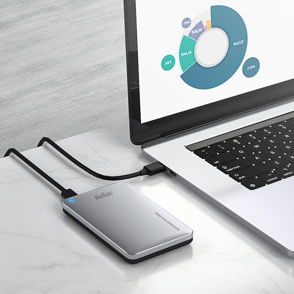 Immagine del prodotto NETAC - CABINET ENCLOSURE ALLUM.PER 2.5 SATA USB 3.0 A-C-ALUMINIO