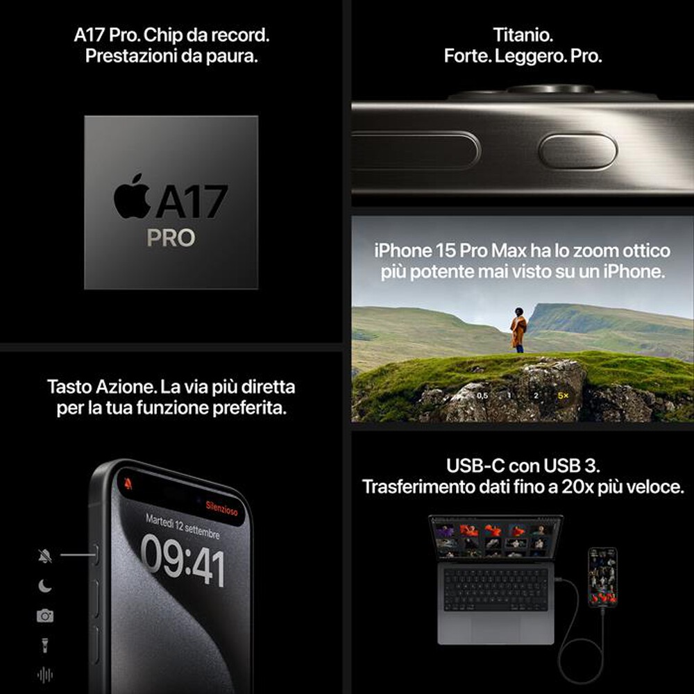 Immagine del prodotto APPLE - iPhone 15 Pro 1TB-Titanio Nero