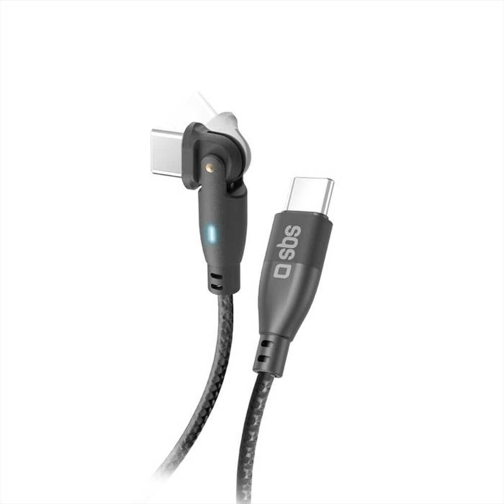 SBS - Cavo USB-C a USB-C con angolo regolabile-Nero