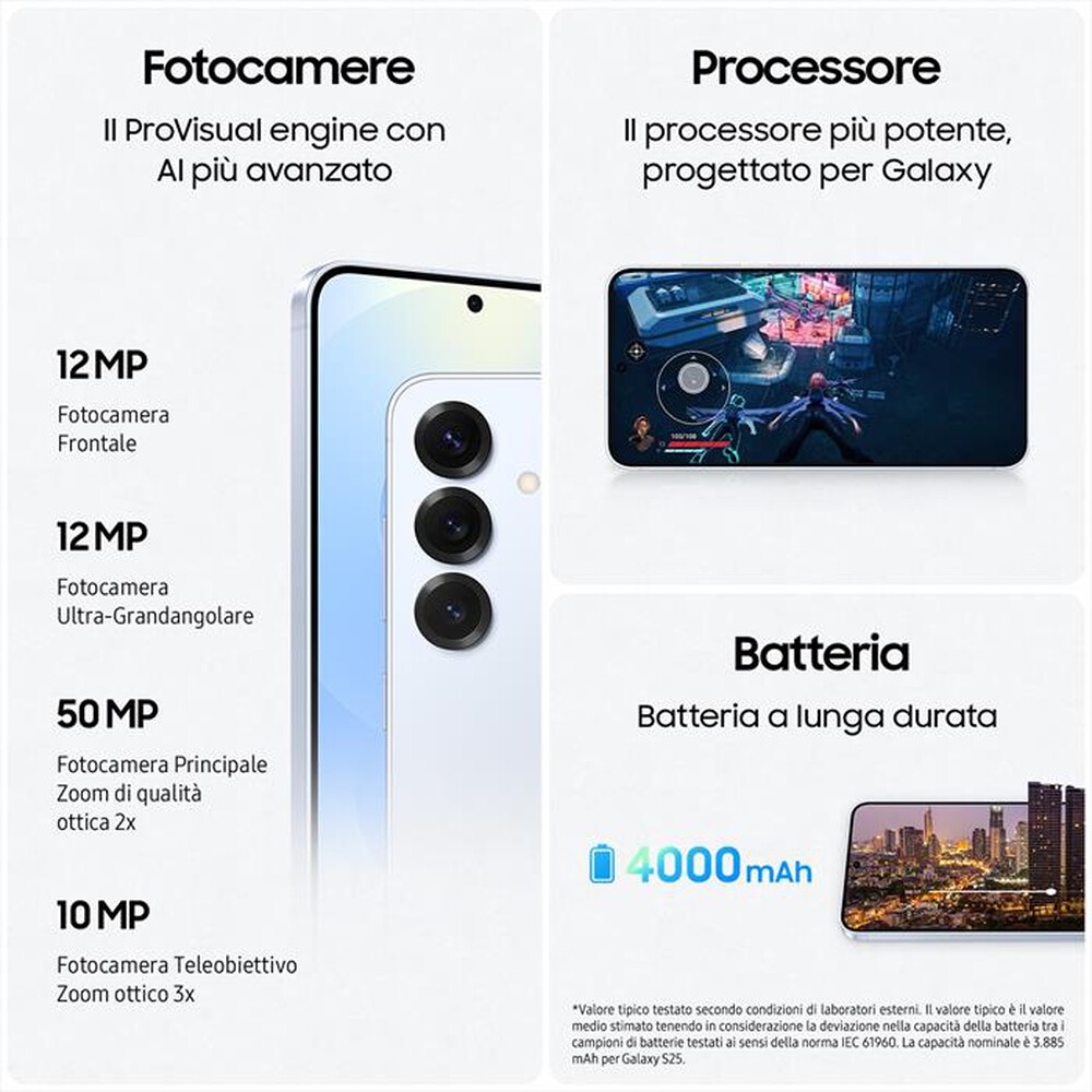 Immagine del prodotto SAMSUNG - Smartphone Galaxy S25 12+512GB-Blueblack