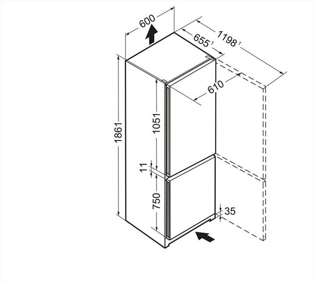 Immagine del prodotto LIEBHERR - Frigorifero combinato CN     4313-24 Classe E 333l-bianco