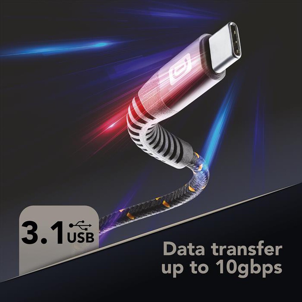 Immagine del prodotto CELLULARLINE - CAVO USB-C A USB-C 100W ULTRARESISTENTE-Nero