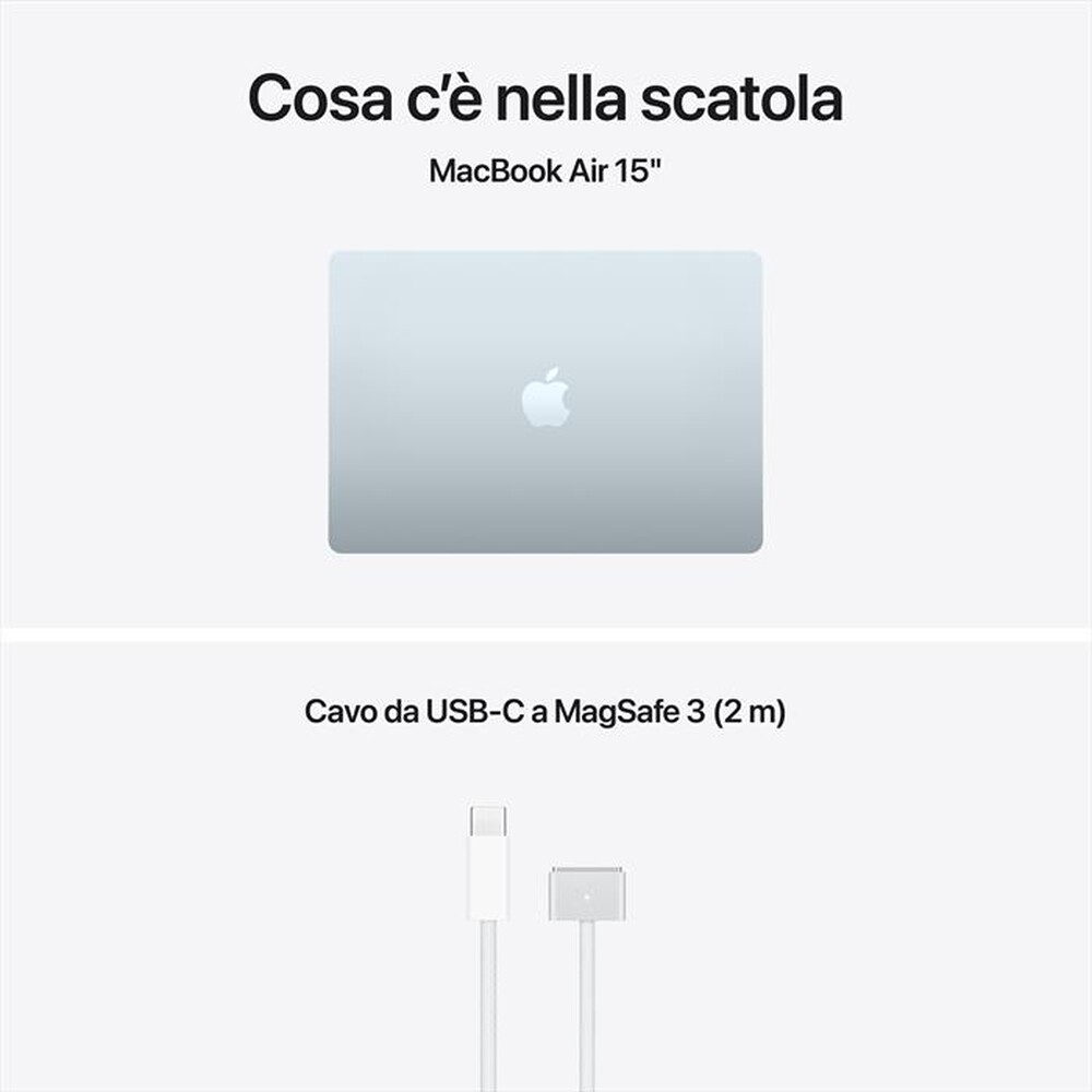 Immagine del prodotto APPLE - MacBook Air 15" M5 Core 10 CPU 10 GPU 16GB 1TB SSD-Celeste