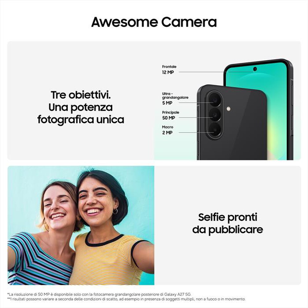Immagine del prodotto SAMSUNG - Smartphone GALAXY A27 5G (8GB+256GB)-Black