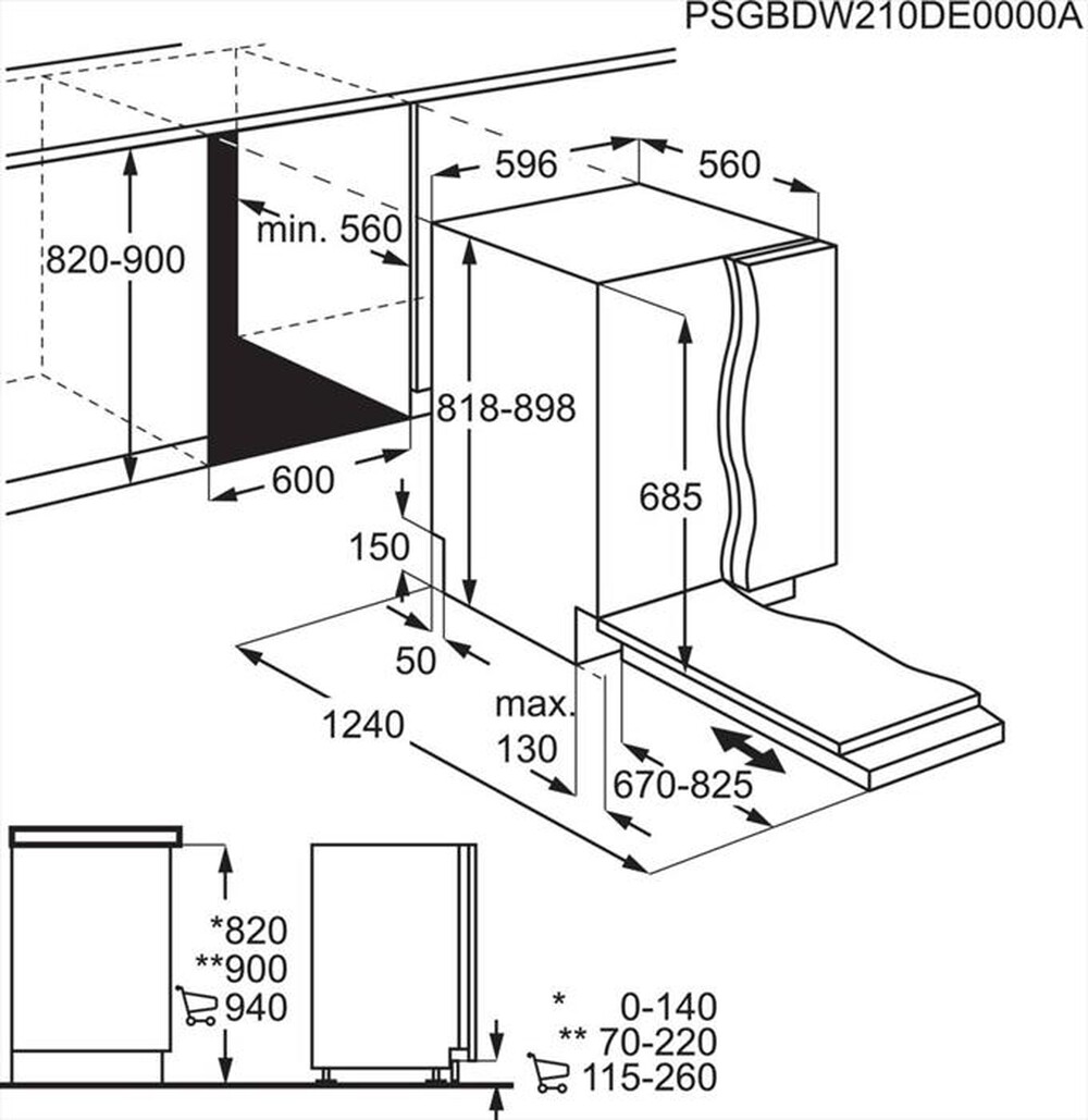 Immagine del prodotto ELECTROLUX - Lavastoviglie EES68525L Classe B 14 coperti-Bianco