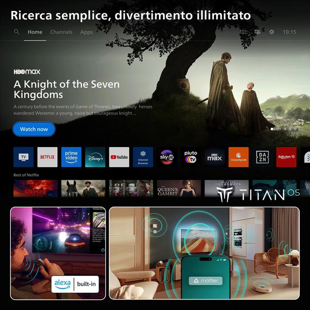 Immagine del prodotto PHILIPS - Smart TV Ambilight QLED 4K 55" 55PQS8501/12-Black