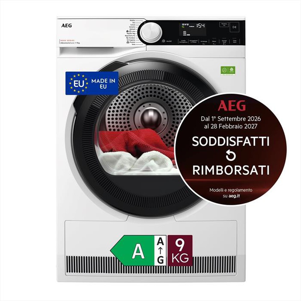 AEG - Asciugatrice 9Kg TR8HD9A Classe A-Bianco