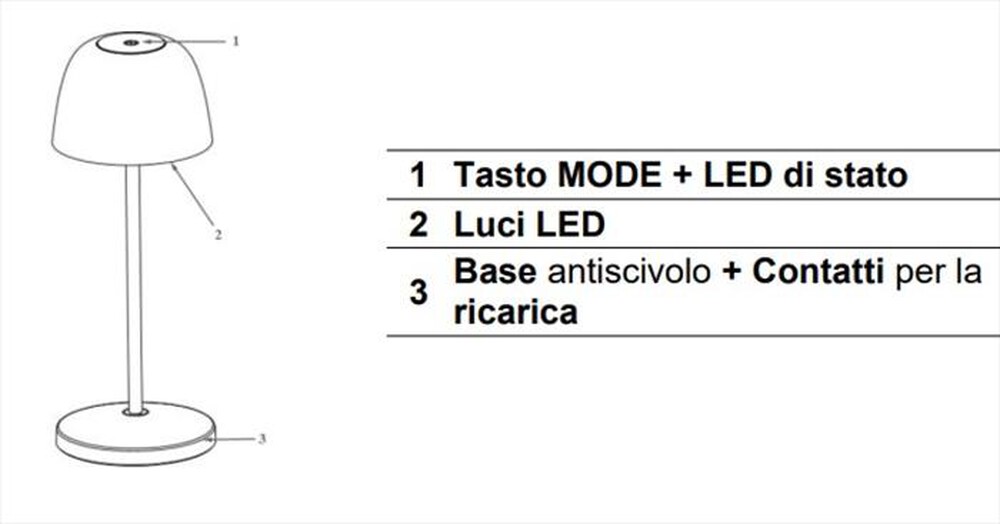Immagine del prodotto MAJESTIC - Lampada LED da tavolo ricaricabile DORA GY-Grigio
