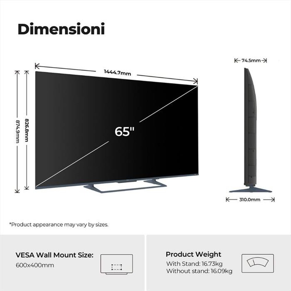 Immagine del prodotto HAIER - Smart TV QLED 4K 65" UltraSense AI H65S90GUX-Nero