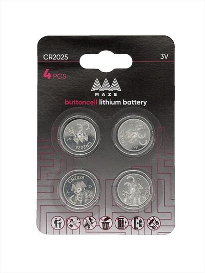AAAMAZE - PILE BUTTONCELL LITHIUM CR2025-Acciaio