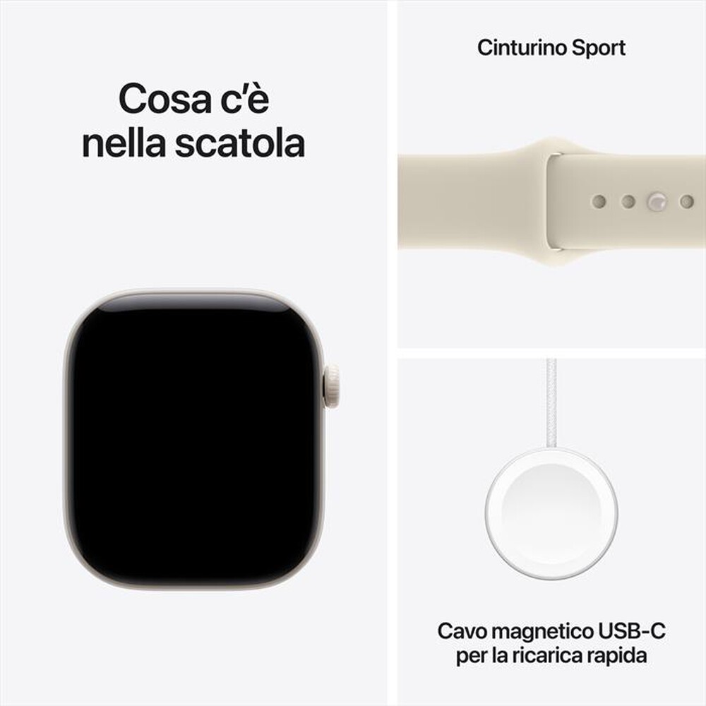 Immagine del prodotto APPLE - Watch Series 12 GPS + Cellular 46mm Ceramica Perla-Sport Band Sabbia - S/M