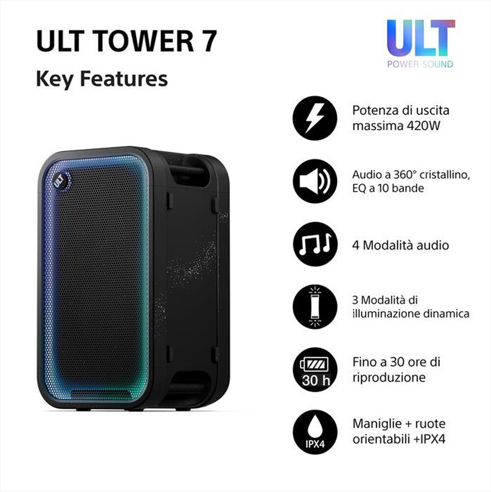 Immagine del prodotto SONY - Party Speaker bluetooth SRSULT700.CEL-Nero