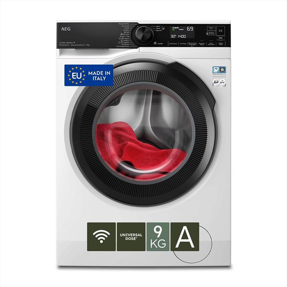AEG - Lavatrice LR7HEU94BY 9 Kg Classe A-Bianco/obl&ograve; nero