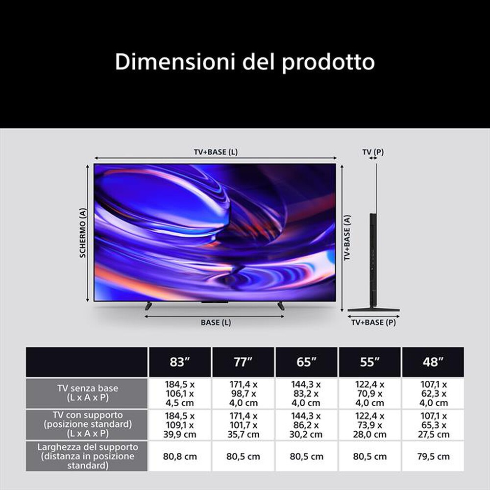 Immagine del prodotto SONY - Smart TV BRAVIA OLED 4K 77" K77A65PB.CEI-Nero