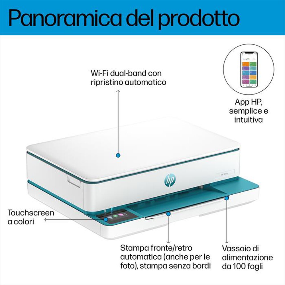 Immagine del prodotto HP - Stampante multifunzione INKJET ENVY 6122-Bianco