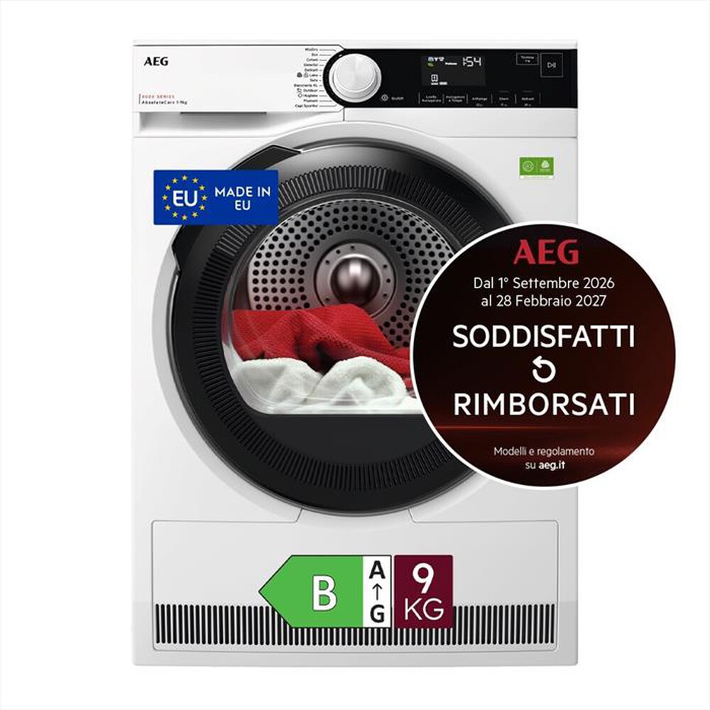 AEG - Asciugatrice TR8HDBG9B 9 Kg Classe B-Bianco