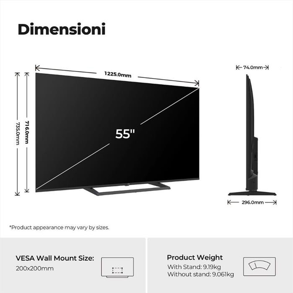 Immagine del prodotto HAIER - Smart TV QLED 4K 55" H55S80GUX-Nero