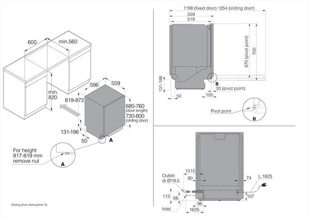 Immagine del prodotto ASKO - Lavastoviglie incasso DSD 444 B/1 Classe C