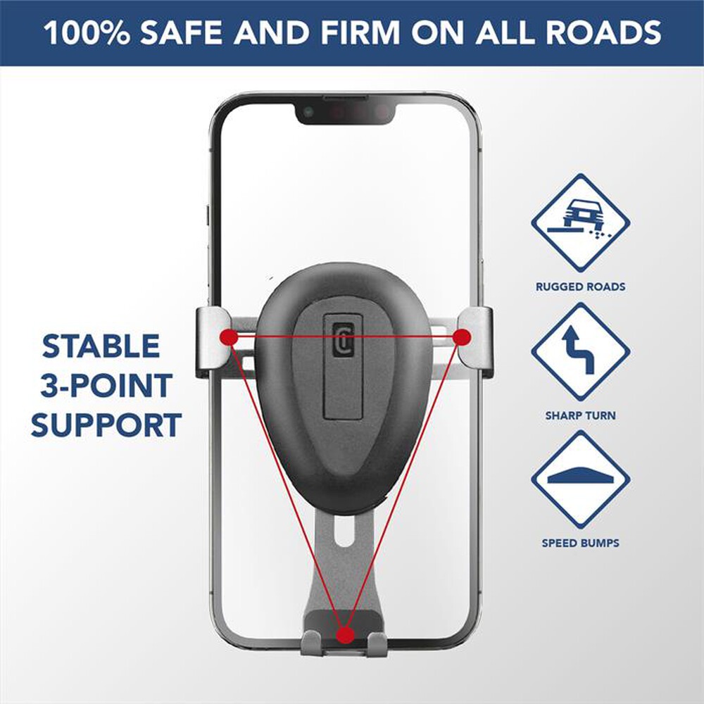 Immagine del prodotto CELLULARLINE - Supporto smartphone da auto GRAVITYHOLDERWINDK-Nero