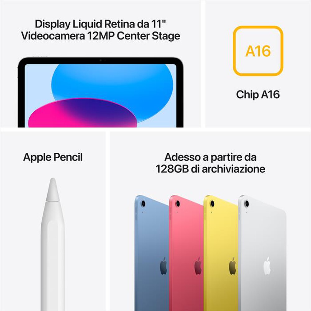 Immagine del prodotto APPLE - iPad 11" Wi-Fi + Cellular 256GB (2025)-Giallo