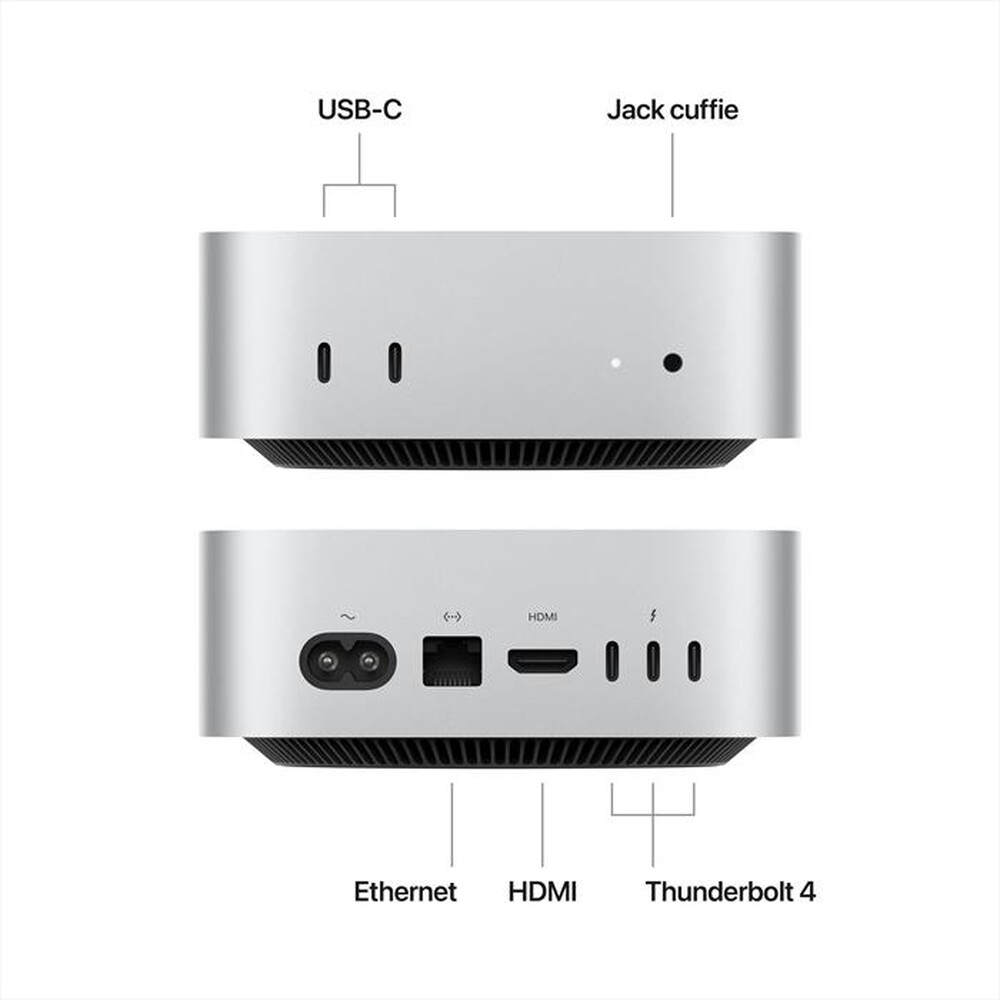 Immagine del prodotto APPLE - Mac Mini M4 Core 10 CPU 10 GPU 24GB 512GB SSD-Argento