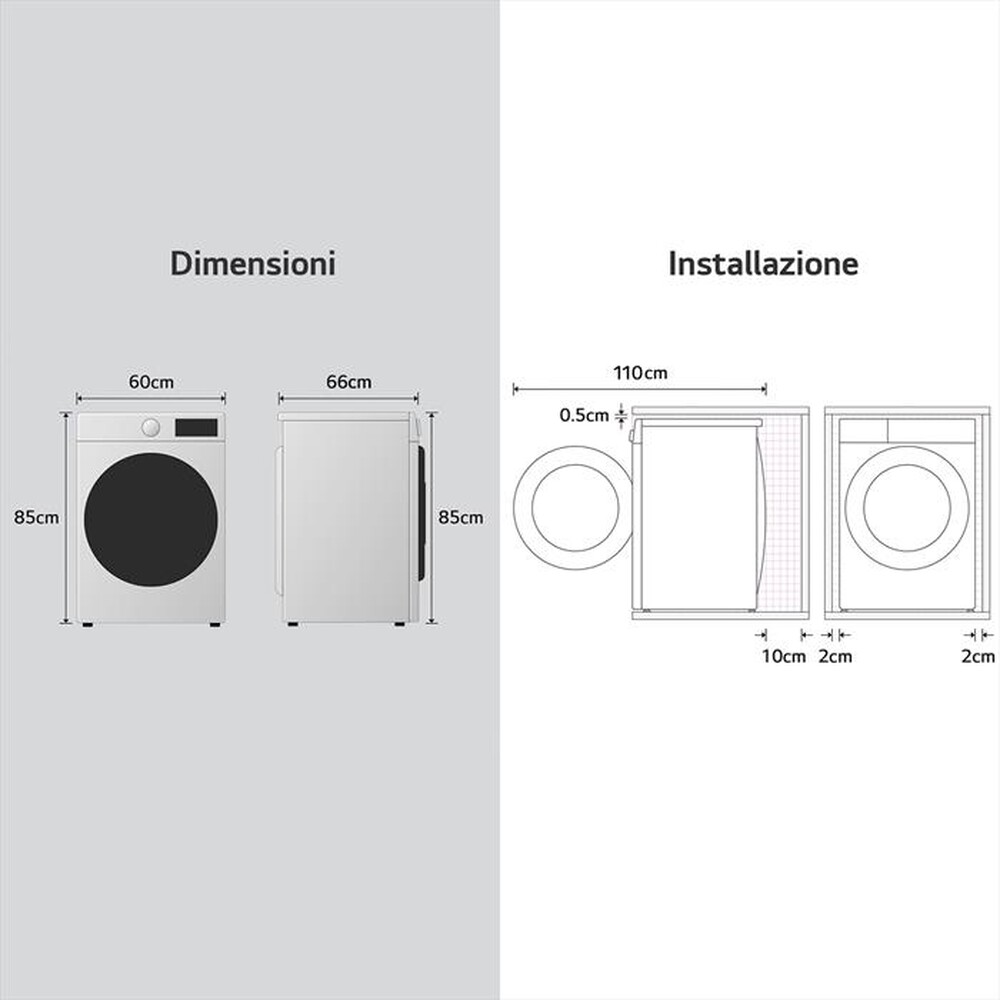 Immagine del prodotto LG - Asciugatrice AI RNX5009TKB 9Kg Classe B-Bianco, Nero