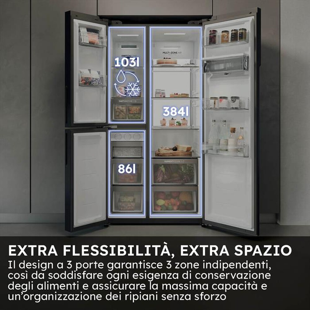 Immagine del prodotto HAIER - Frigorifero 3 Porte HSPR79F18EWMB 573L Classe E-Nero