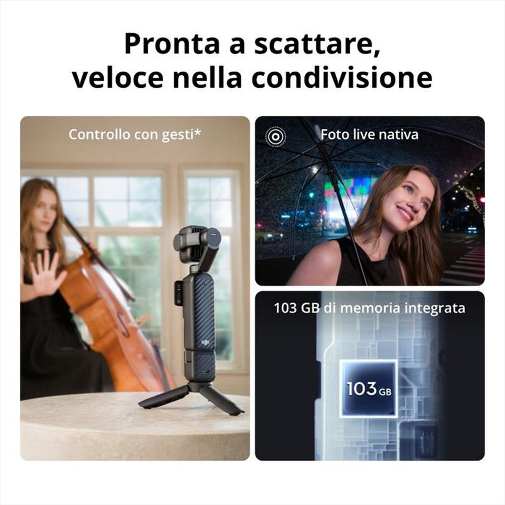 Immagine del prodotto DJI - Fotocamera OSMO POCKET 4P STANDARD COMBO-NERO