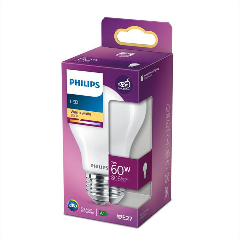 Immagine del prodotto PHILIPS - LED LAMPADINA 7 W 60 W E27 LUCE BIANCA CALDA