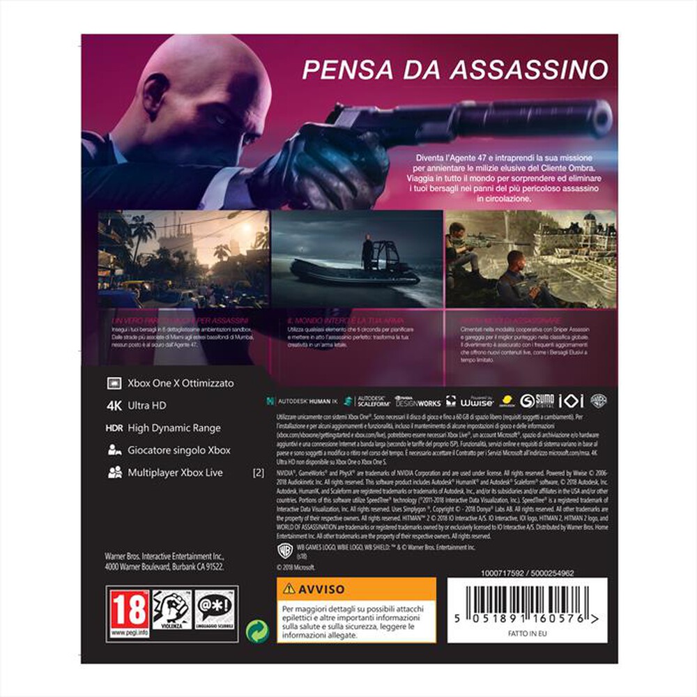 Immagine del prodotto WARNER GAMES - HITMAN 2 X1