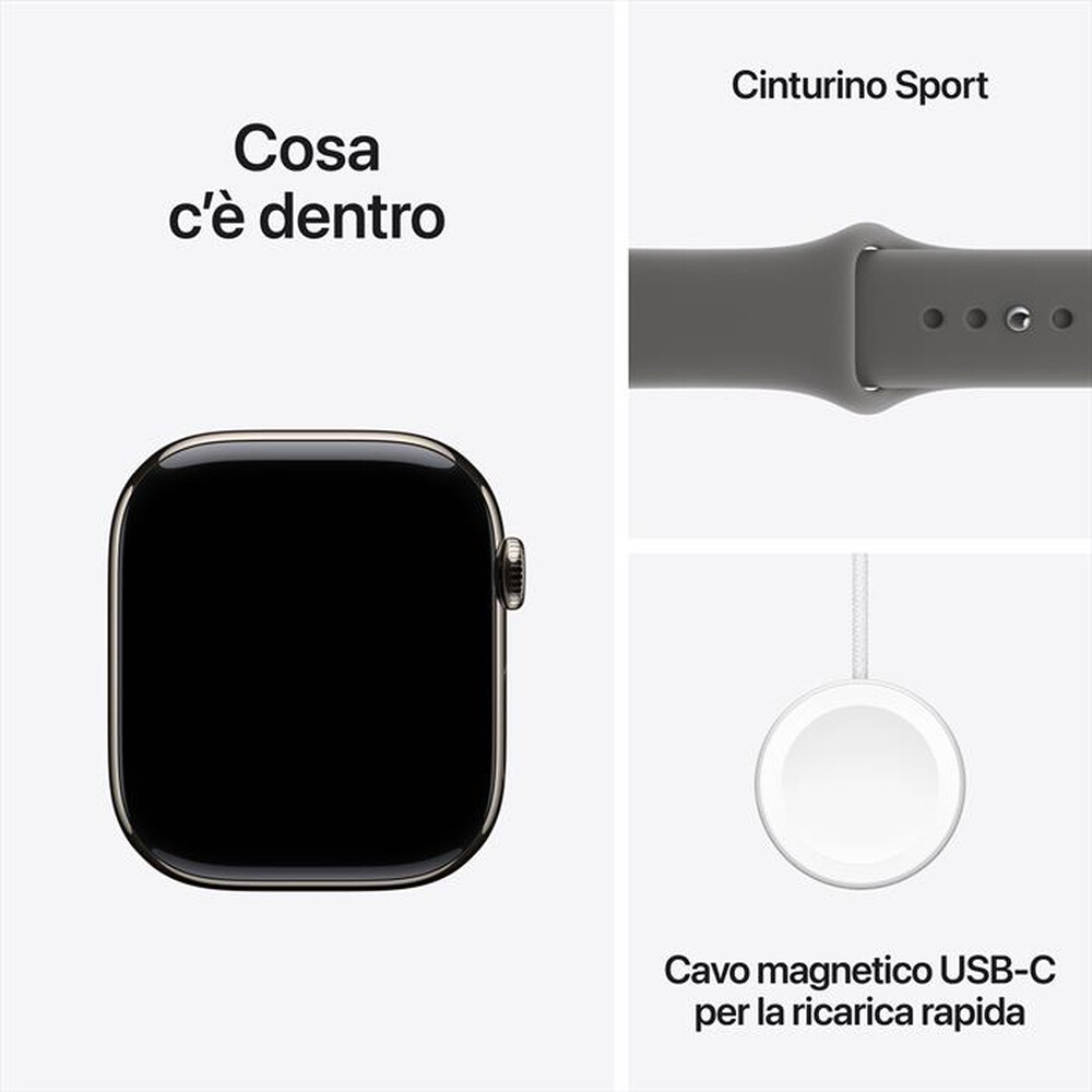 Immagine del prodotto APPLE - Watch Series 11 GPS + Cellular 46mm Titanio-Band Grigio Pietra - S/M