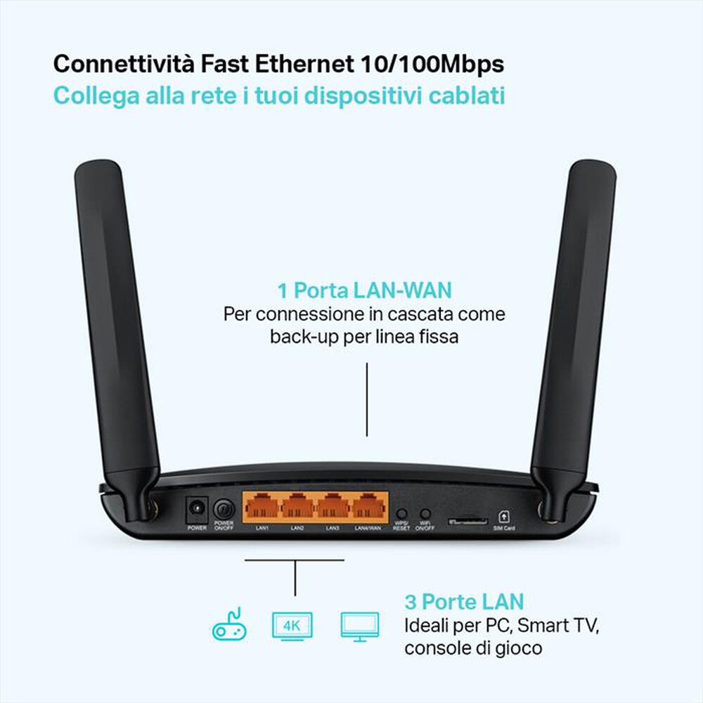 Immagine del prodotto TP-LINK - TL-MR150 - ROUTER 4G FINO A 150MBPS - WI-FI