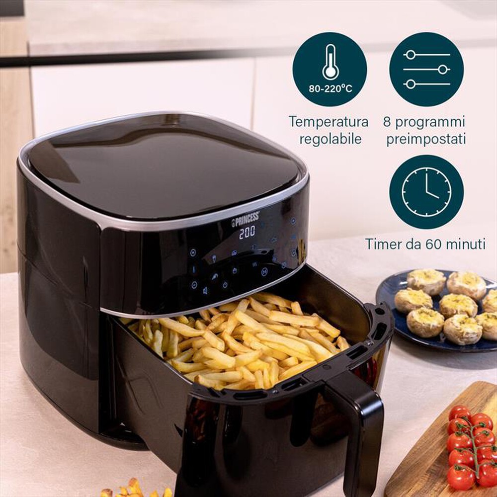 Immagine del prodotto PRINCESS - Friggitrice ad aria AEROFRYER DIGITALE 6 LITRI-NERO / PLASTICA