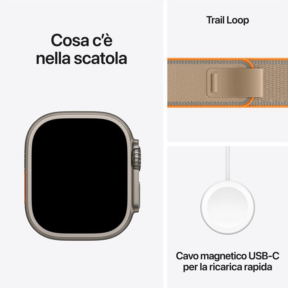 Immagine del prodotto APPLE - Watch Ultra 4 GPS + Cellular 49mm Titanio-Trail Loop Sabbia - M/L