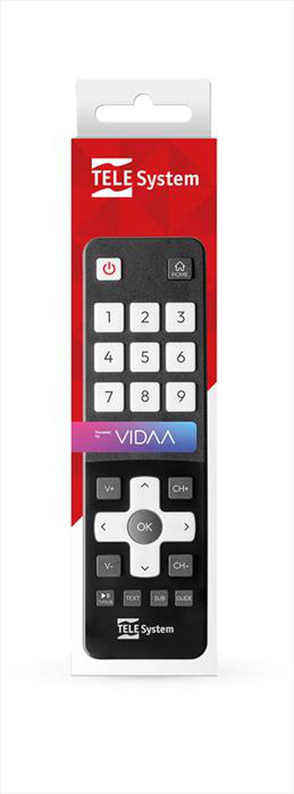 Immagine del prodotto TELESYSTEM - TELECOMANDO ORIG.IN BLIST.EASY PER SMART TV VIDAA-BLACK