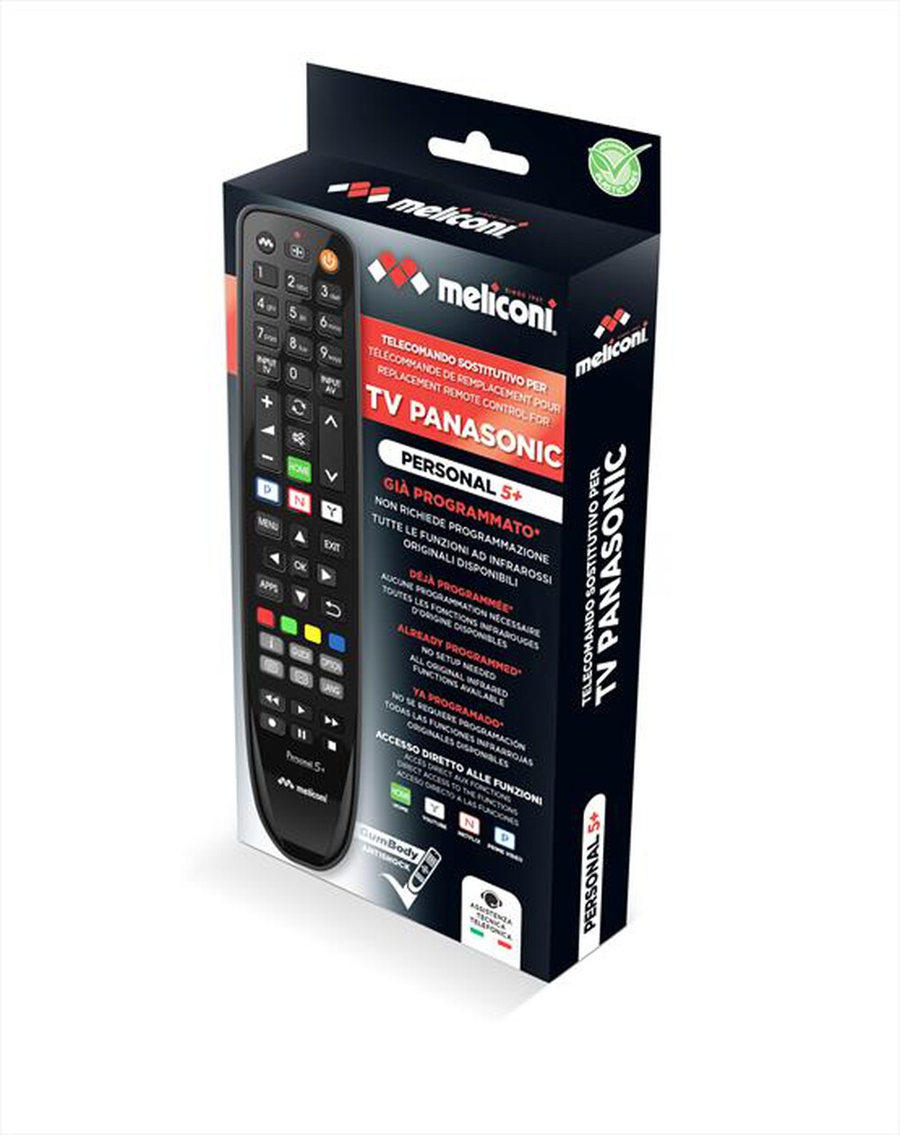 Immagine del prodotto MELICONI - Telecomando GUMBODY PERSONAL 5+ PANAS-Nero lucido / nero opaco / cor