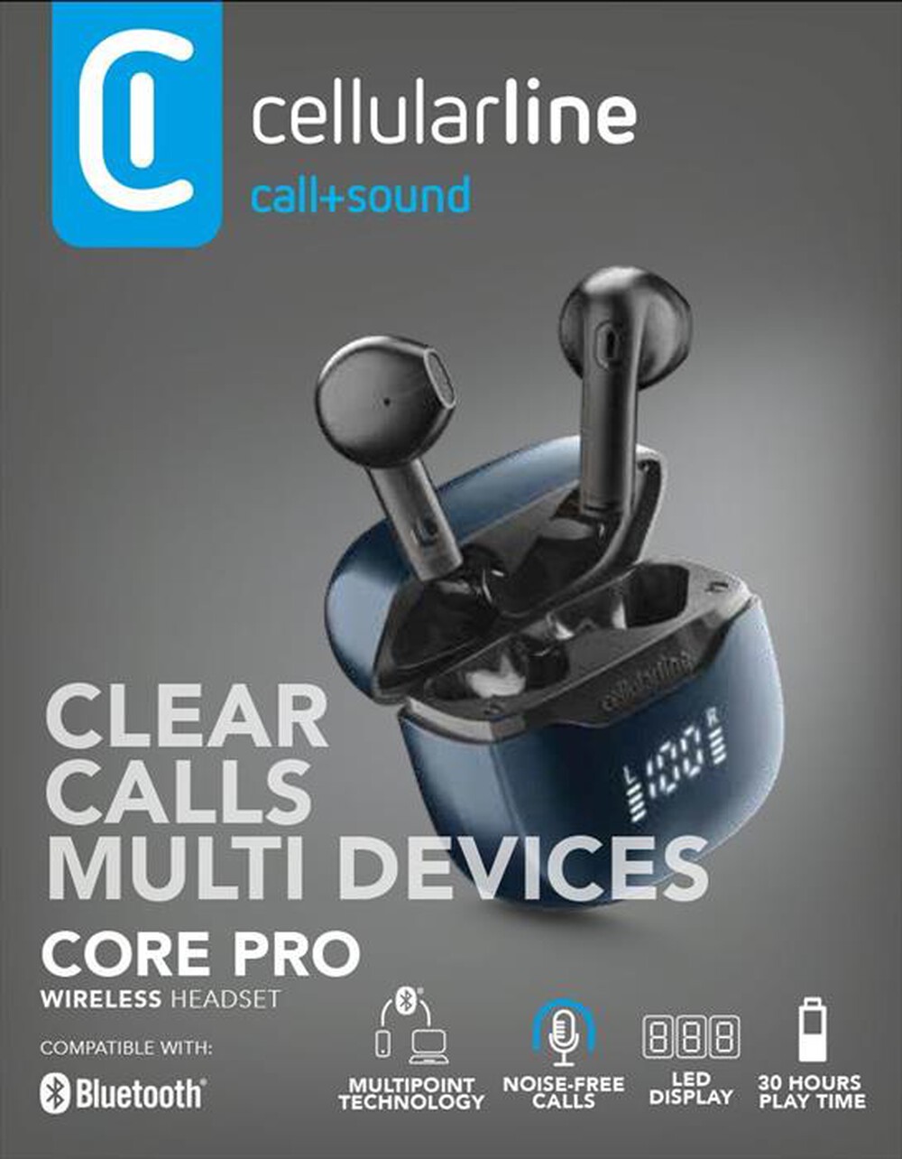 Immagine del prodotto CELLULARLINE - Auricolare bluetooth BTCOREPROTWSK-Nero