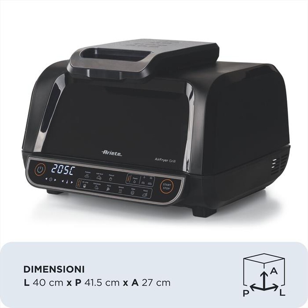 Immagine del prodotto ARIETE - 4635/00 FRIGGITRICE AD ARIA E BISTECCHIERA-Black
