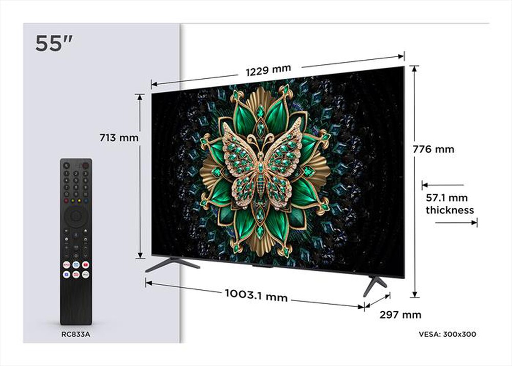 Immagine del prodotto TCL - Smart TV MINI LED UHD 4K 55" 55C69K-Metallico