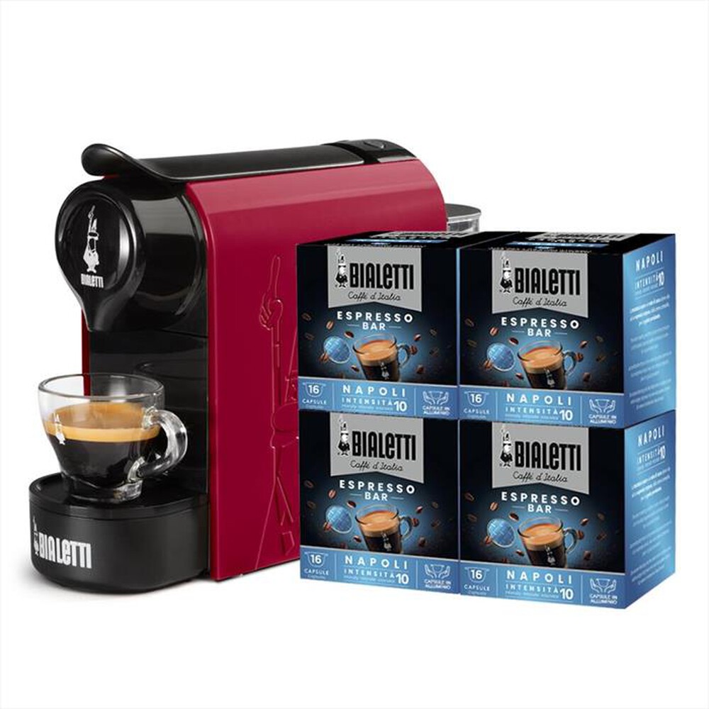 Immagine del prodotto BIALETTI - Macchina da caff&egrave; espresso BUNDLE GIOIA + 64 CAPS-rosso