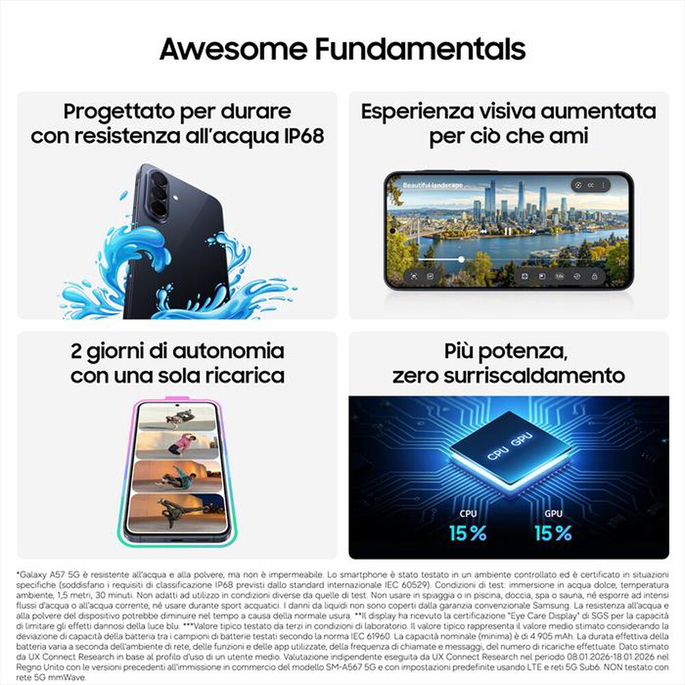 Immagine del prodotto SAMSUNG - Smartphone Galaxy A57 5G 128GB-Awesome Gray