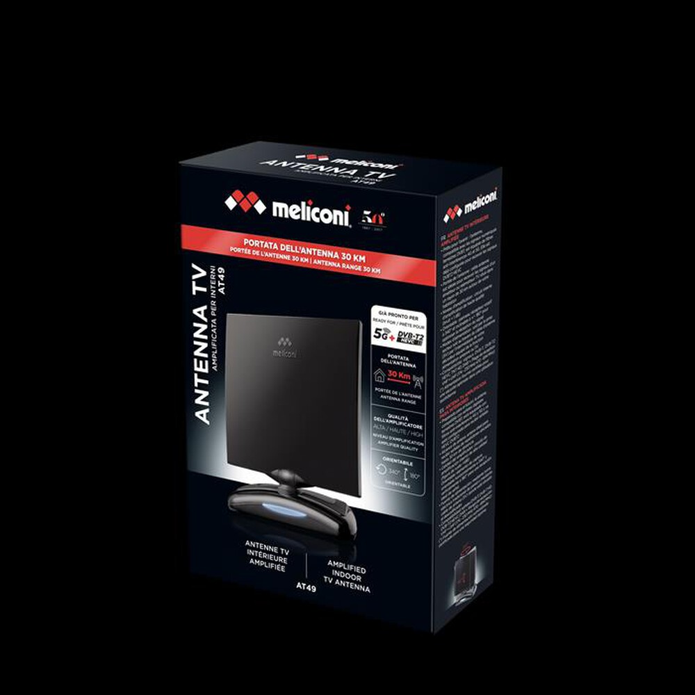 Immagine del prodotto MELICONI - AT49 - ANTENNA DA INTERNI AMPLIFICATA 49 DB-Nero