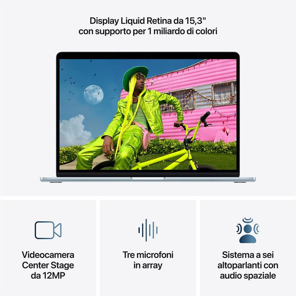 Immagine del prodotto APPLE - MacBook Air 15" M5 Core 10 CPU 10 GPU 16GB 512GB-Celeste
