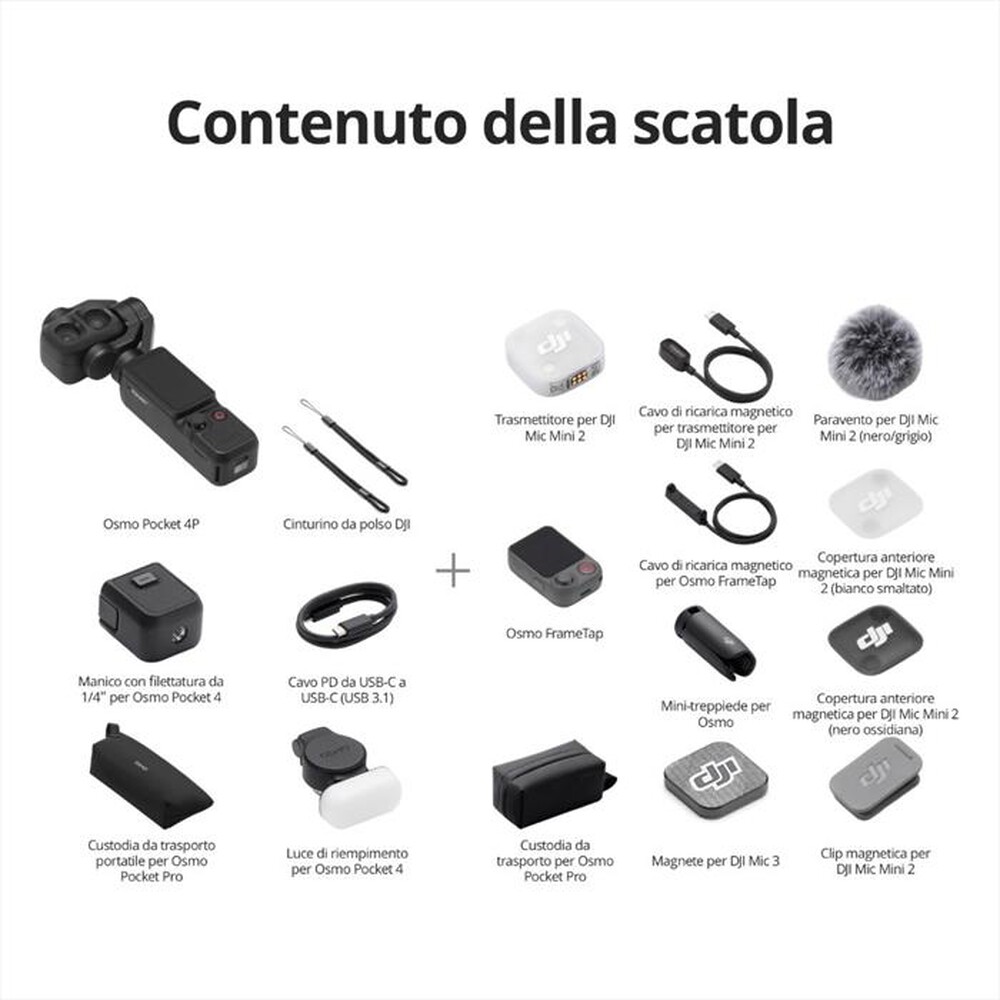 Immagine del prodotto DJI - Action cam OSMO POCKET 4P VLOG COMBO-NERA