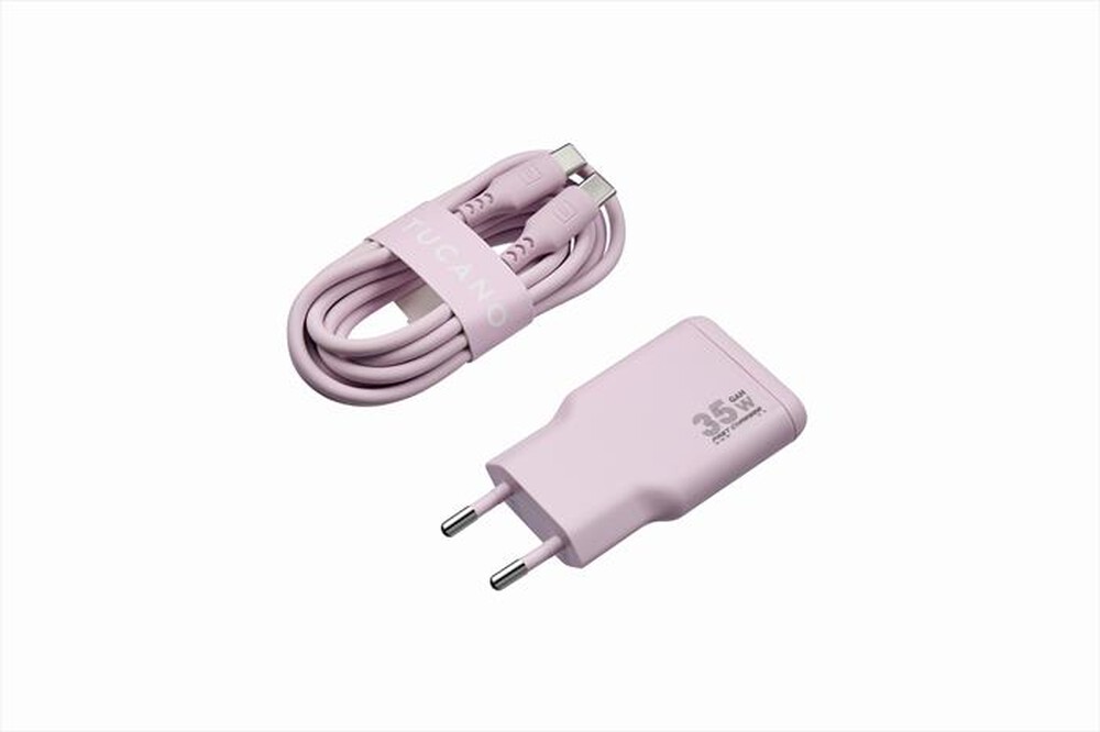Immagine del prodotto TUCANO - Kit caricabatterie GaN/cavo USB-C ONE POWER-ROSA