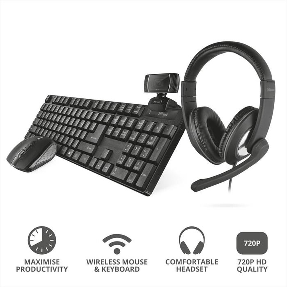 Immagine del prodotto TRUST - QOBY 4 IN 1 HOME OFFICE BUNDLE IT-Black