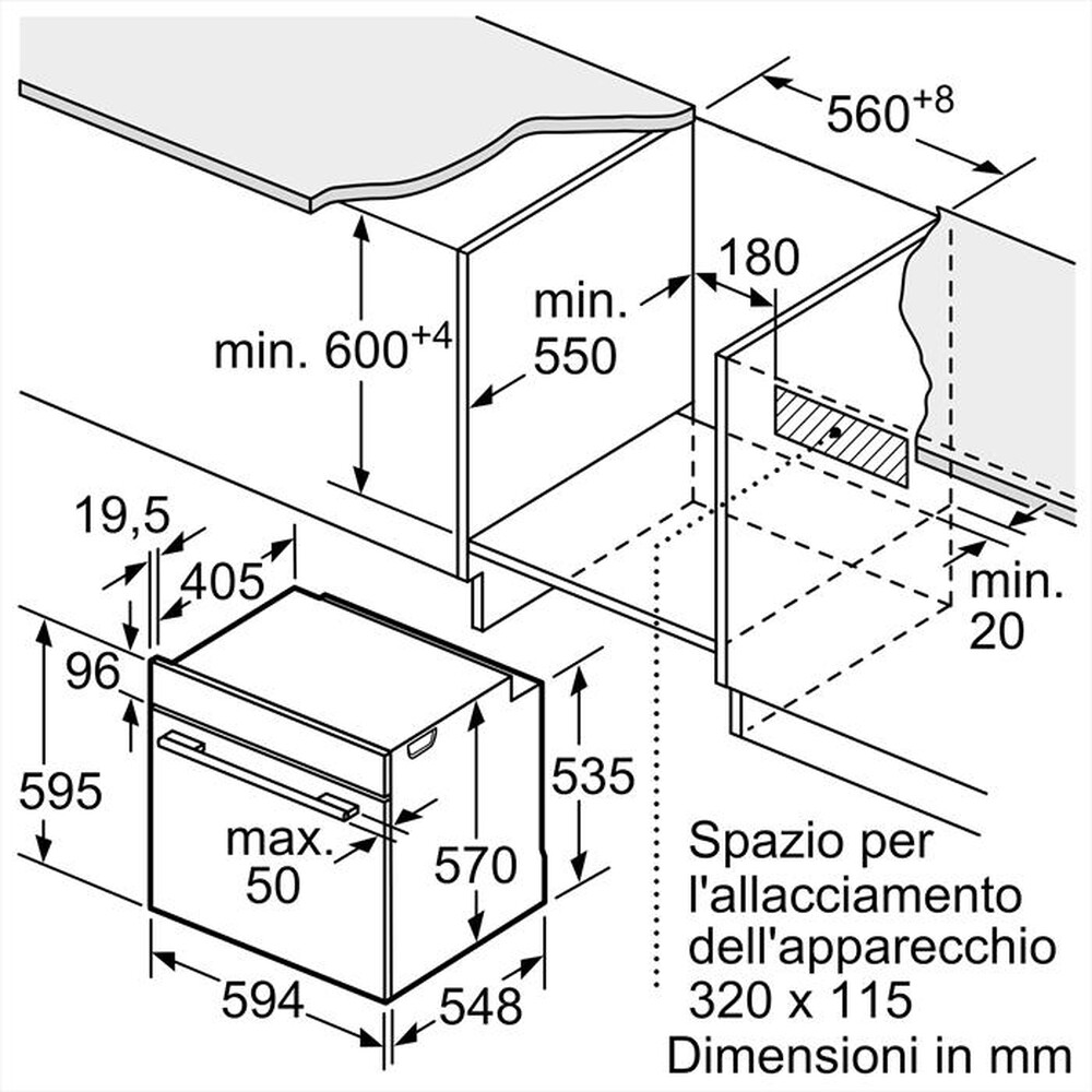 Immagine del prodotto BOSCH - Forno incasso elettrico HBA571BB4 Classe A+-Nero