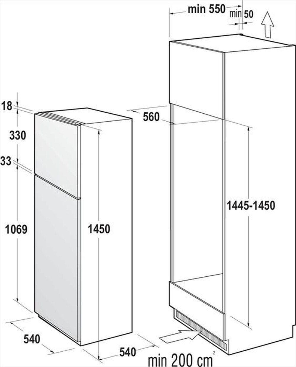 Immagine del prodotto HISENSE - Frigorifero 2 porte RI1P205NEWE Classe E 205 lt-Bianco