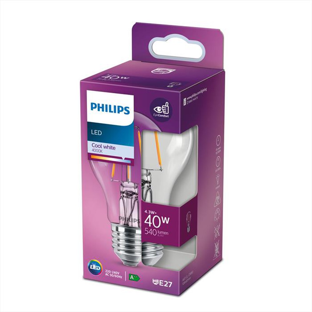 Immagine del prodotto PHILIPS - LED LAMPADINA 4,3 W 40 W E27 LUCE BIANCA CALDA