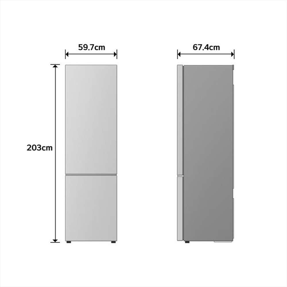 Immagine del prodotto LG - Frigorifero combinato GBBS726AMB Classe A 375lt-Argento